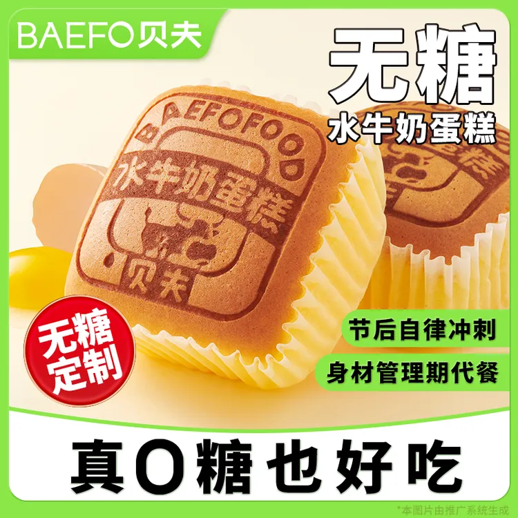 贝夫无糖水牛奶蛋糕营养早餐面包美味休闲零食解馋小蛋糕点心开学