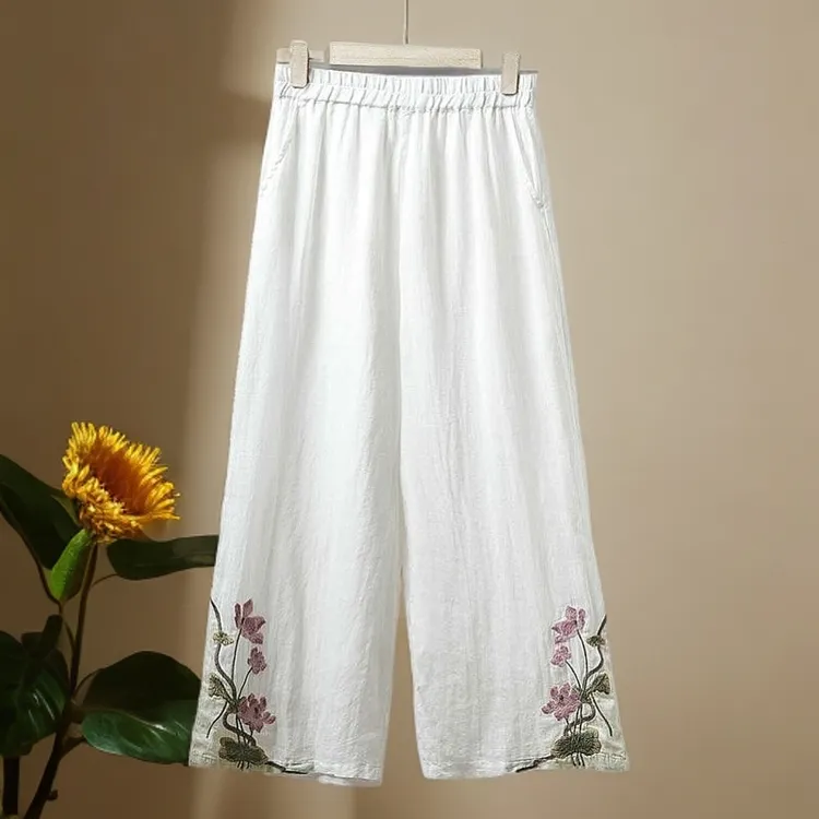 清仓捡漏女装2025新款夏装中式禅意文艺复古宽松棉麻居士阔腿裤子