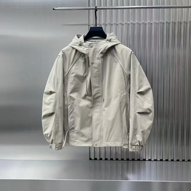 秋季新款男士连帽休闲夹克外套百搭简约青年户外冲锋衣潮时尚外套