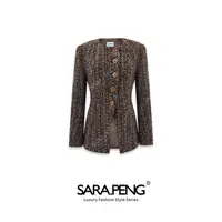 SARA.PENG名嫒美姝｜秋冬款收腰修身定制扣羊毛老钱外套｜1D168574