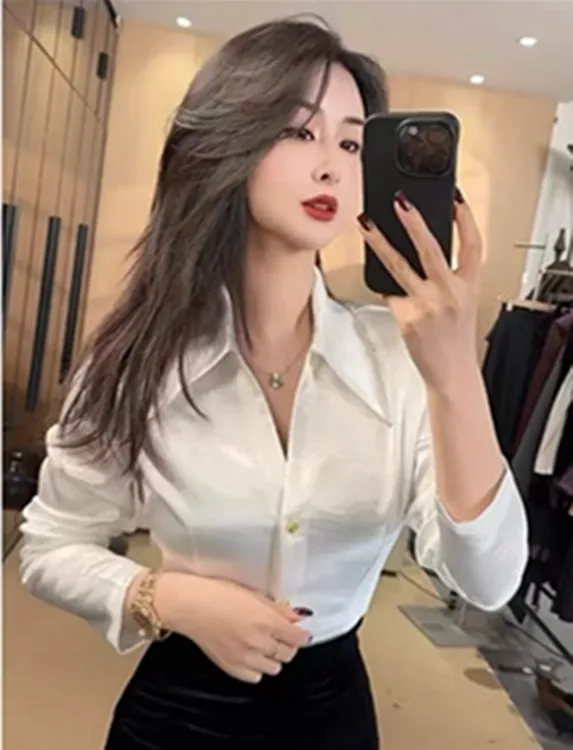 法式别致内搭小众衬衣高级感设计感长袖衬衫上衣女