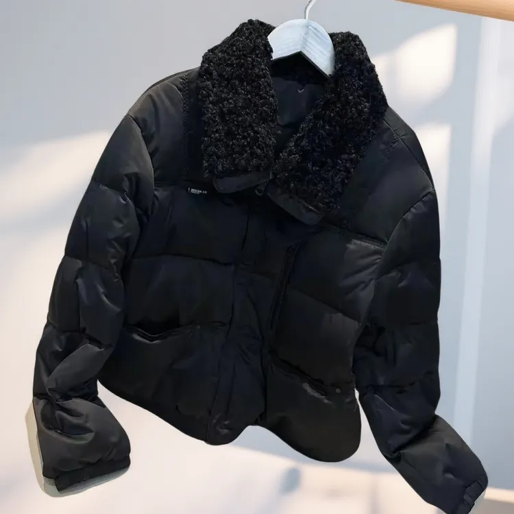 《姚家优麦汇》Y7513冬款翻毛领棉服外套百搭休闲韩系女款