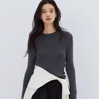 精纺羊毛衫薄款圆领修身针织打底衫 9005