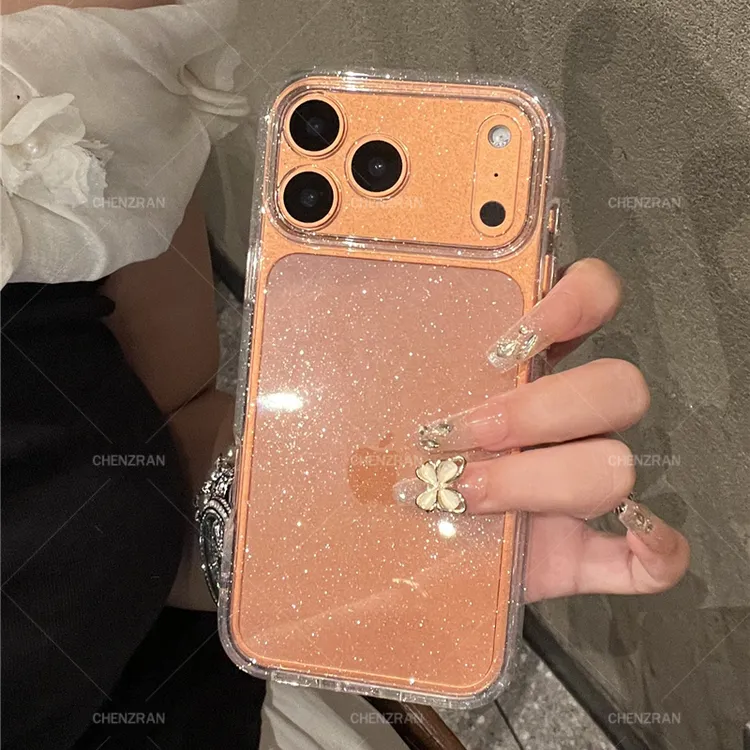 高级感适用透细闪用iPhone17promax手机壳苹果16pro全包防摔壳