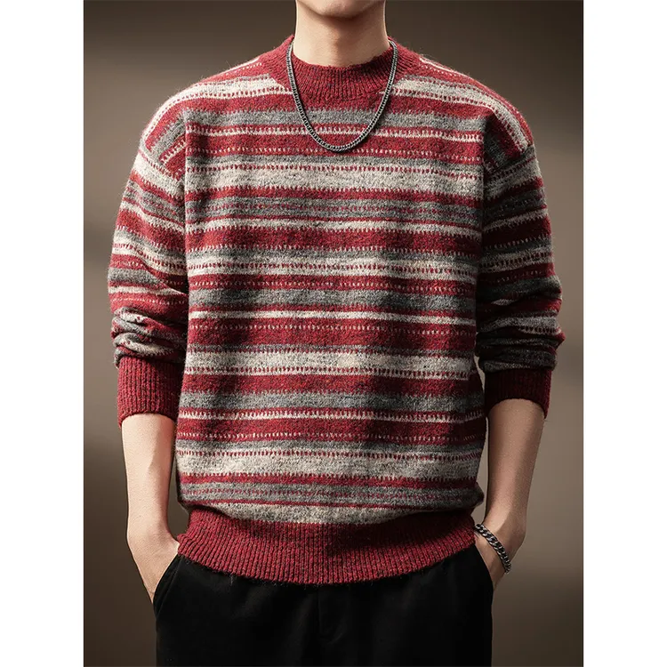 MR.MUDI/穆迪先生高端美式复古费尔岛民族风男毛衣秋冬新款针织衫