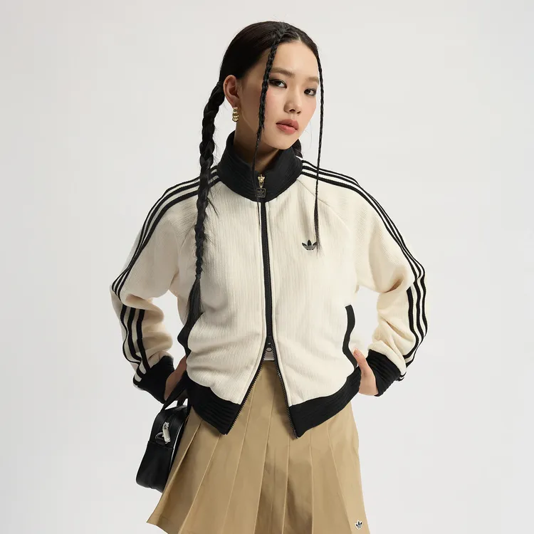 adidas/阿迪达斯女子三叶草复古立领运动宽松夹克外套JN0722