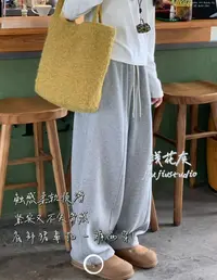 九佳 新款一裤两穿加厚显瘦抽绳高腰宽松针织时尚休闲直筒裤