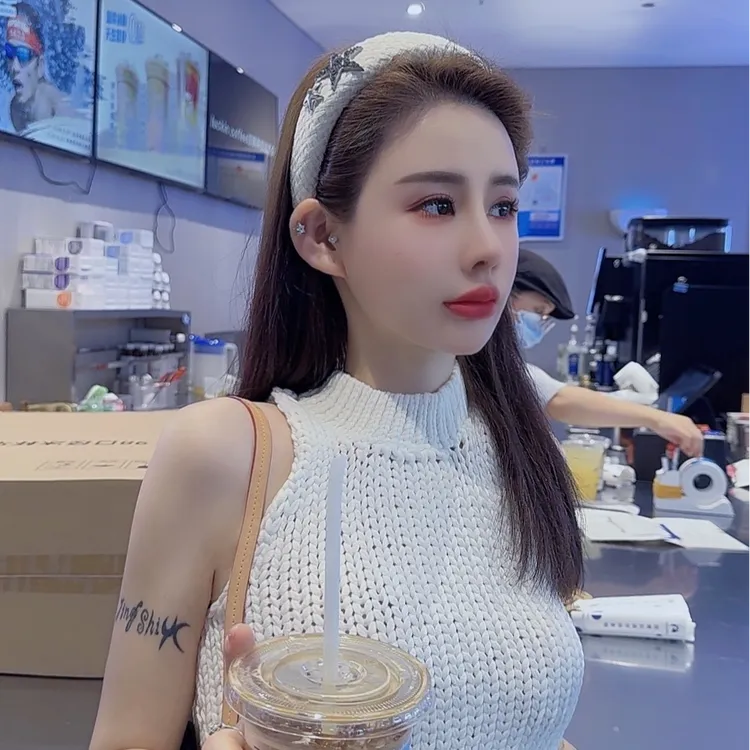 星星ins发箍小香风韩国黑白色法式高颅顶海绵五角星头箍精致气质