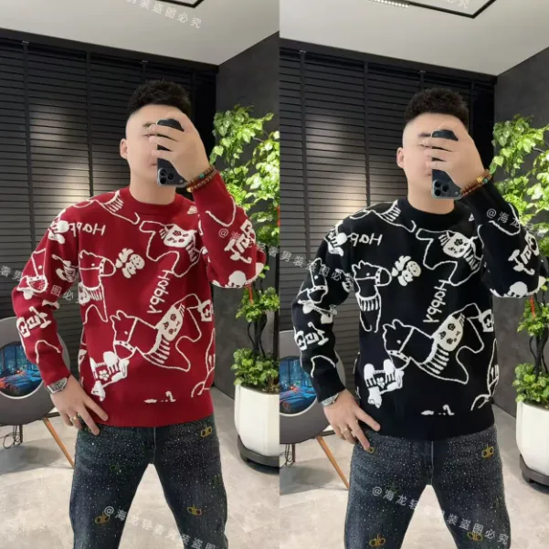 25882 秋冬字母小马针织衫 毛衣冬季潮男潮款时尚男士情侣