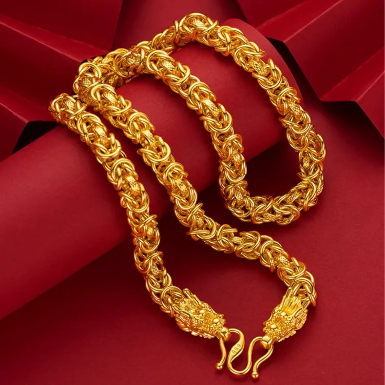 合金项链 【龙骨项链】男士男款时尚潮流潮男经典个性大气素款粗款