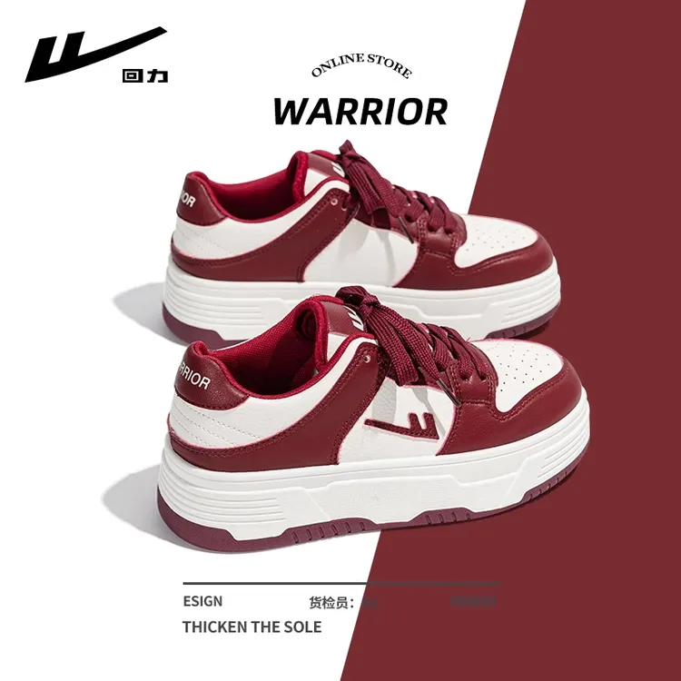 回力女鞋本命年女款爆款2025秋季新款红色鞋子女百搭厚底休闲板鞋