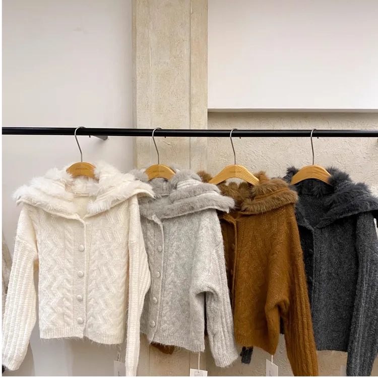 自留款推荐~翻领麻花长袖毛衣开衫女秋冬新款高级感软糯宽松外套