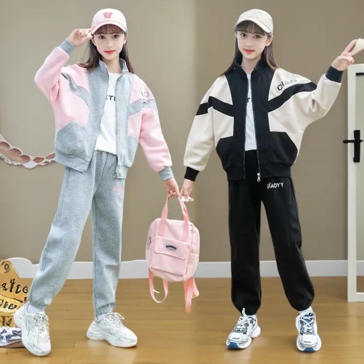 DP女童秋装卫衣套装2025新款中大儿童运动服两件套秋季休闲衣服