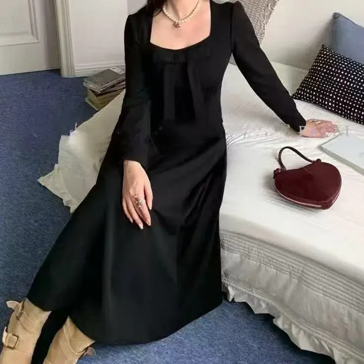 （谭老五）《微醺玫瑰版步步生莲》秋修身收腰显瘦加大摆长裙2550