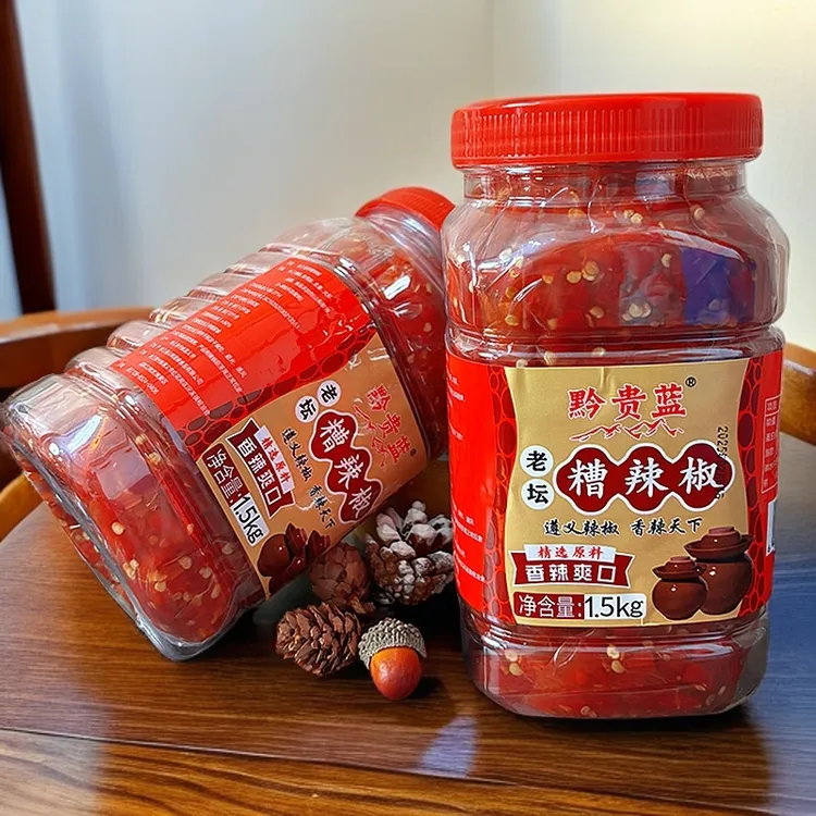 辣椒酱大瓶装遵义虾子辣椒制作老坛糟辣椒川味剁椒酱炒菜拌饭