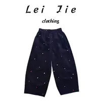【Lei Jie】欧货彩色爱心灯芯绒休闲裤331