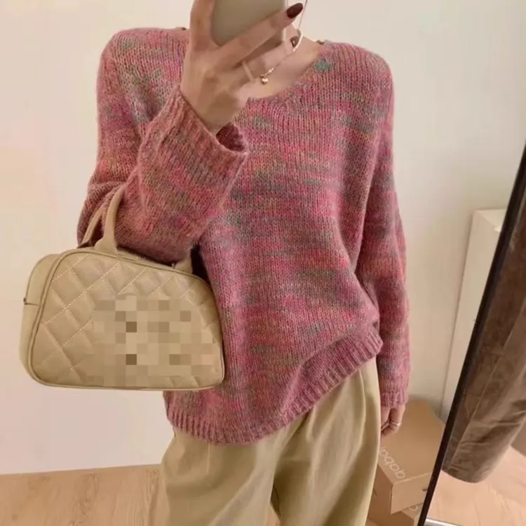 【极简主义】羊毛慵懒风V领长袖女2025春季宽松显瘦休闲百搭毛衣A11