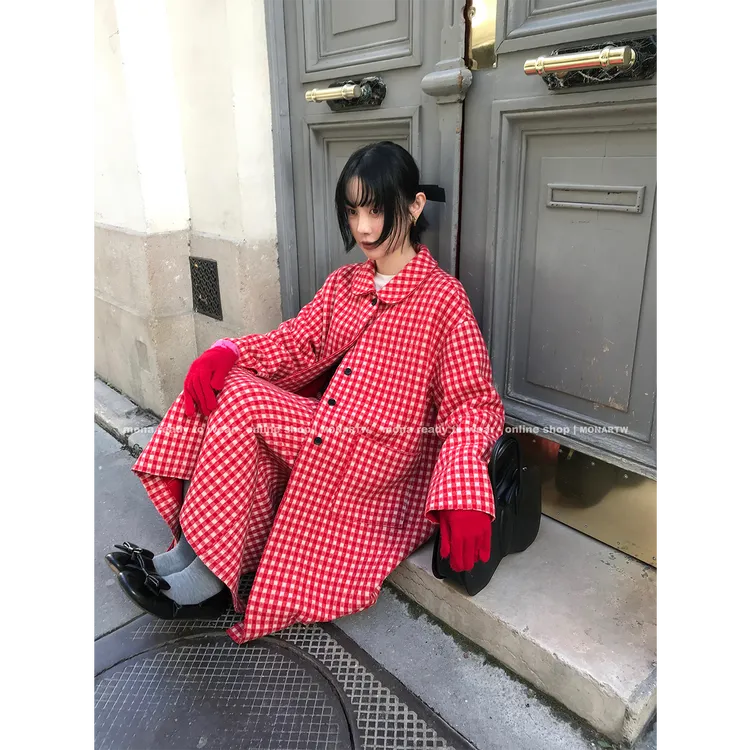 【Mona张绮贤】MONA63羊毛正反两穿大衣高腰套装O125A17916