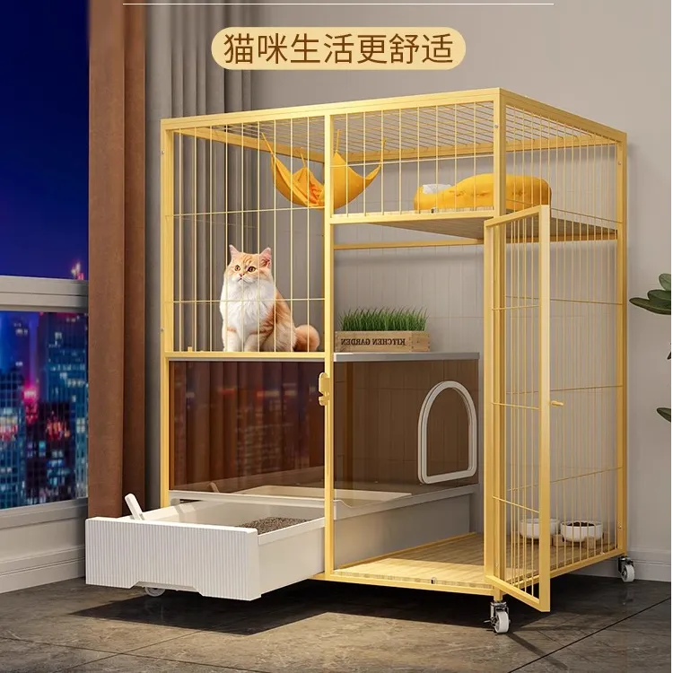 【带地板的猫笼子】带厕所一体猫别墅家用室内一室一厅一卫猫窝舍