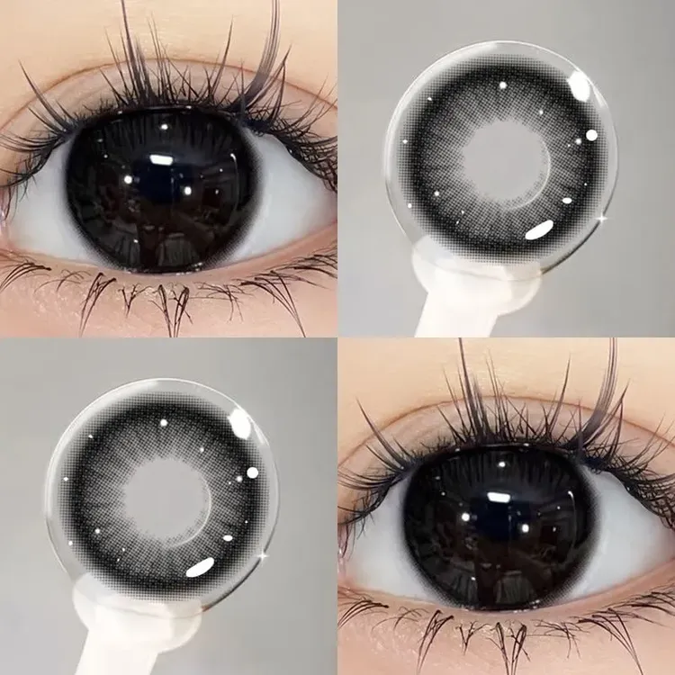 OVOLOOK自然美瞳咕咕黑色日常舒适半年抛无锁边隐形眼镜小直径G2