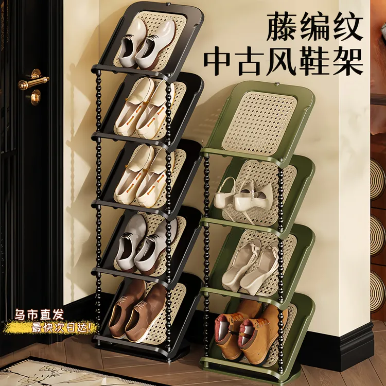 【新疆包邮】鞋架多层家用门口小窄薄鞋柜入户省空间藤编简易鞋架子