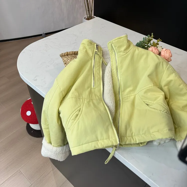 【现货】leomama女童双拉链棉衣款冬装洋气夹棉加绒外套中大童棉服