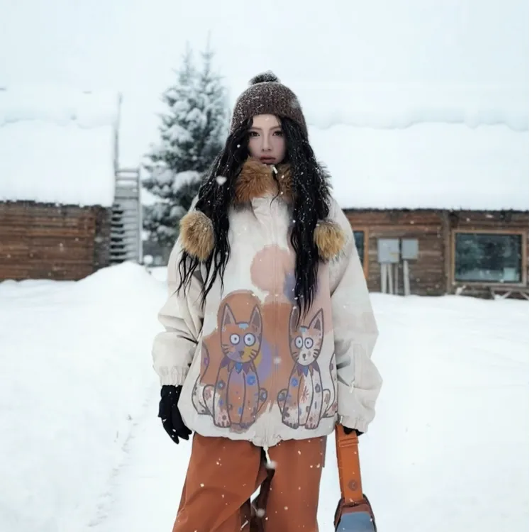 FASTWH1TE幸运猫儿童滑雪服裤套装亲子男女童3L高性能加厚25新款