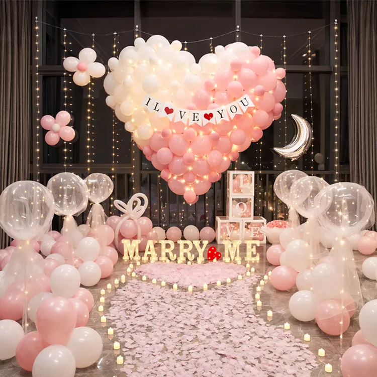 室内求婚布置高级感表白浪漫现场氛围场景道具装饰气球网红套餐