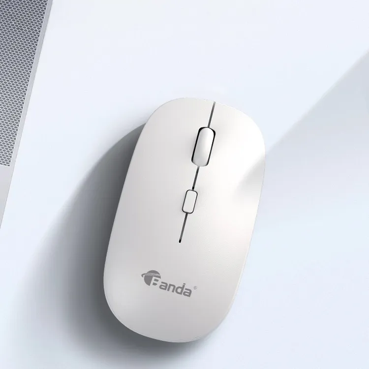 无线电池充电鼠标电脑笔记本平板通用办公商务适用男女实用白色