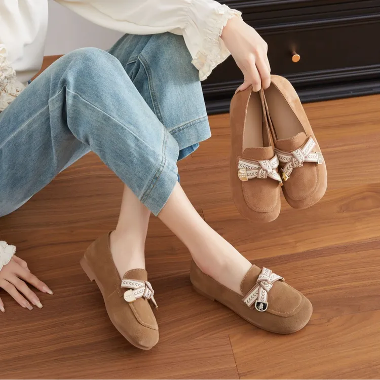 571真皮勃肯鞋女2025新款复古英伦风百搭磨砂牛皮软底单鞋女