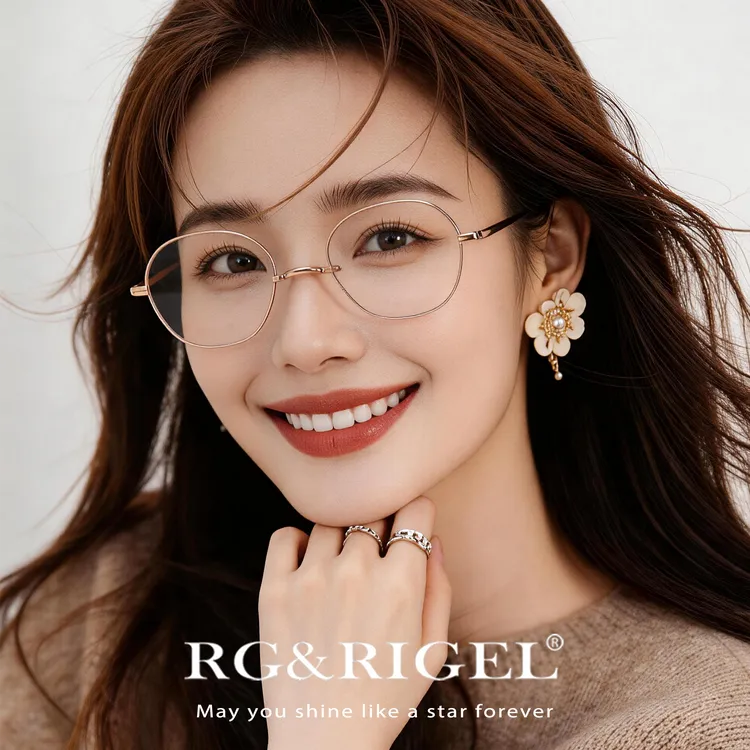RG一山鼻托女士高端眼镜超轻近视平光有度数眼镜素颜神器2407商品图