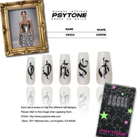 幻调要疯Ⅱ  PSYCOⅡ| 暗黑轻哥特字母猫眼长款全尺码穿戴美甲1182