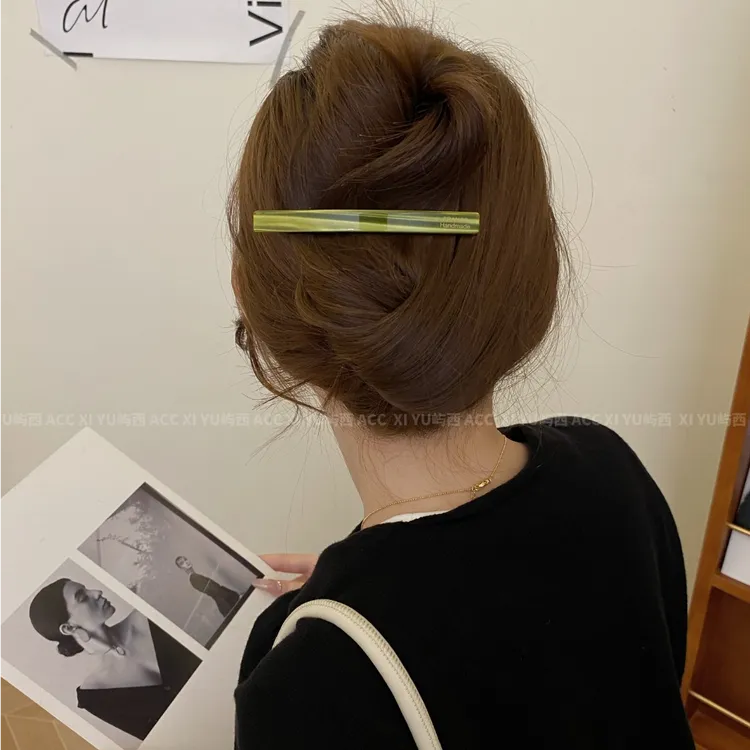 韩国醋酸高级感弹簧夹日常百搭简约气质发夹韩式一字夹女发饰头饰