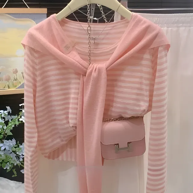 短款披肩针织衫毛衣女秋季新款宽松洋气显瘦百搭长袖遮肚子上衣潮