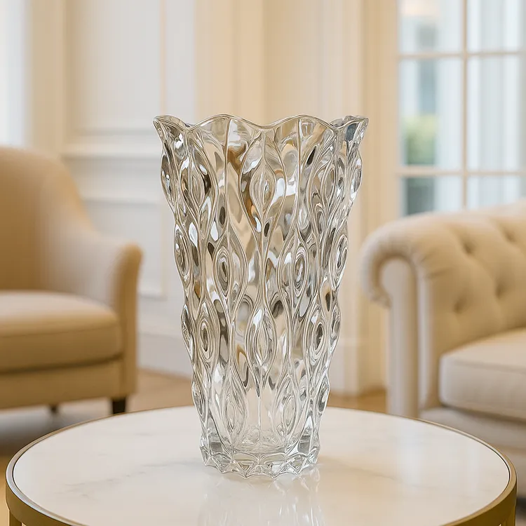 加厚水晶玻璃花瓶摆件高档客厅餐桌装饰玻璃水养插花