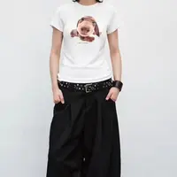 8057#女士新款狗狗图案上衣显瘦夏季百搭T恤