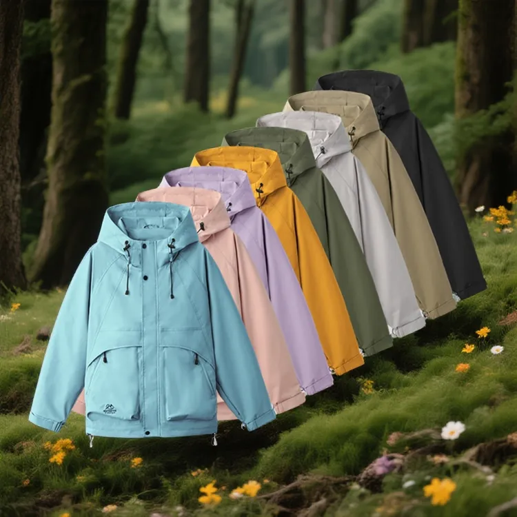 春季新款防风连帽情侣休闲外套时尚百搭运动风工装简约夹克