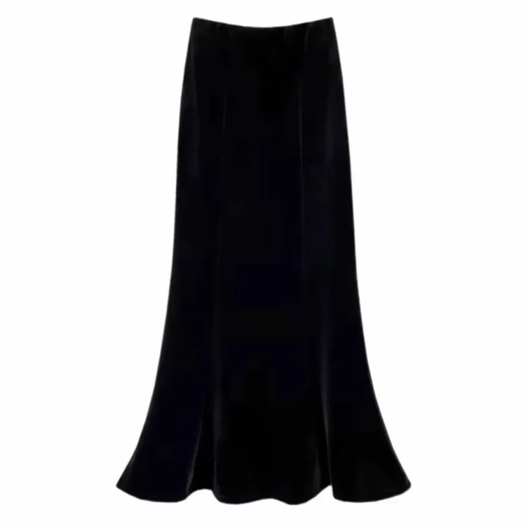 【高端定制】【两个裙长】丝绒半身裙女秋冬季女装高腰显瘦a字鱼尾裙