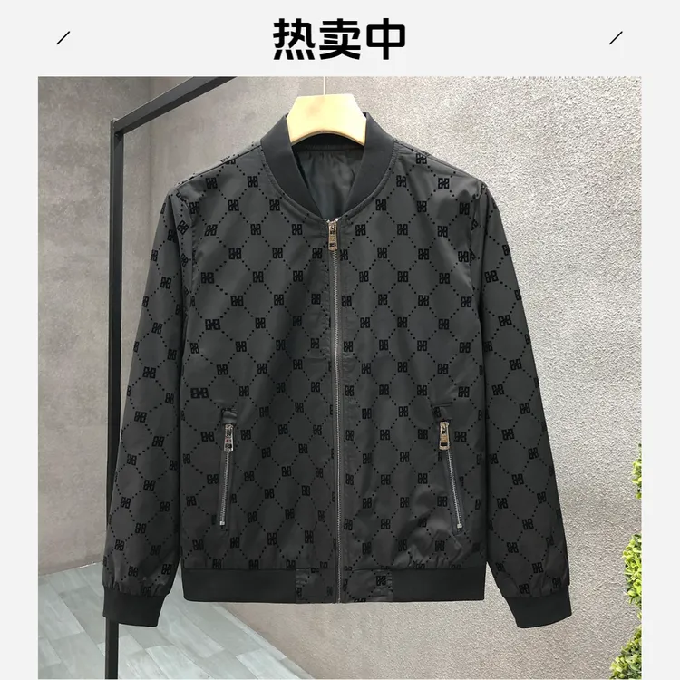 灏吉弧专柜定制绒夹克外套男士潮牌帅气早秋上衣2025春秋季新款