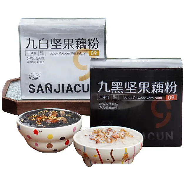 三家村九黑九白黑八珍坚果藕粉无糖纯藕粉西湖藕粉正品官方旗舰店