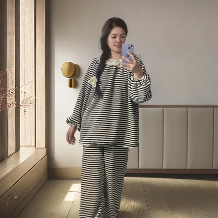 MQ碎花松紧带睡衣家居服套装