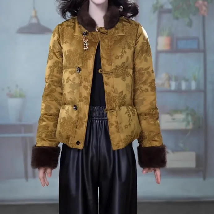 2025冬季新款国风大气时尚百搭短款保暖羽绒服M-3XL