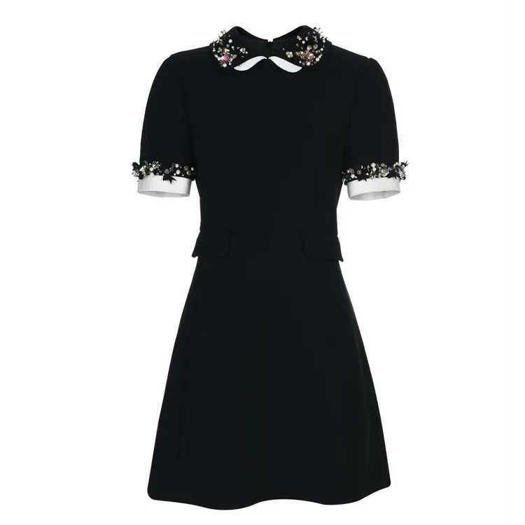 LeFame/拉飞姆25夏钉珠都会气质百搭显瘦洋气连衣裙LF25X51SO358