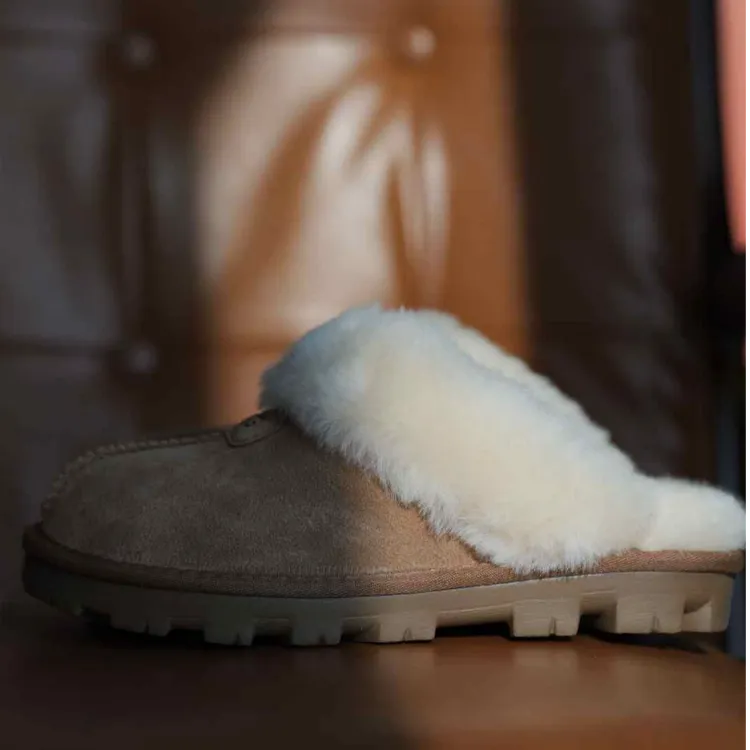 【星拖薄底】女生冬季毛毛拖居家休闲鞋加绒防滑隆丰雪地靴