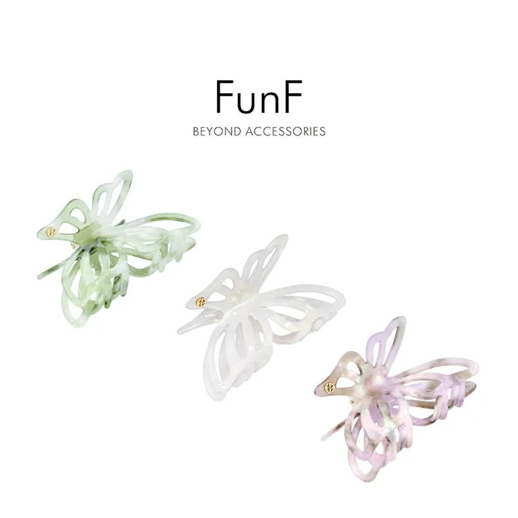【Claire专属】FunF/乐纷绮 蓝盈莹明星同款莫奈气质醋酸 蓝屿蝴蝶