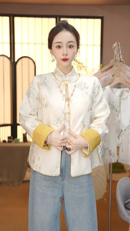 双面穿新中式提花外套2025秋款精致百搭上衣FB2509216