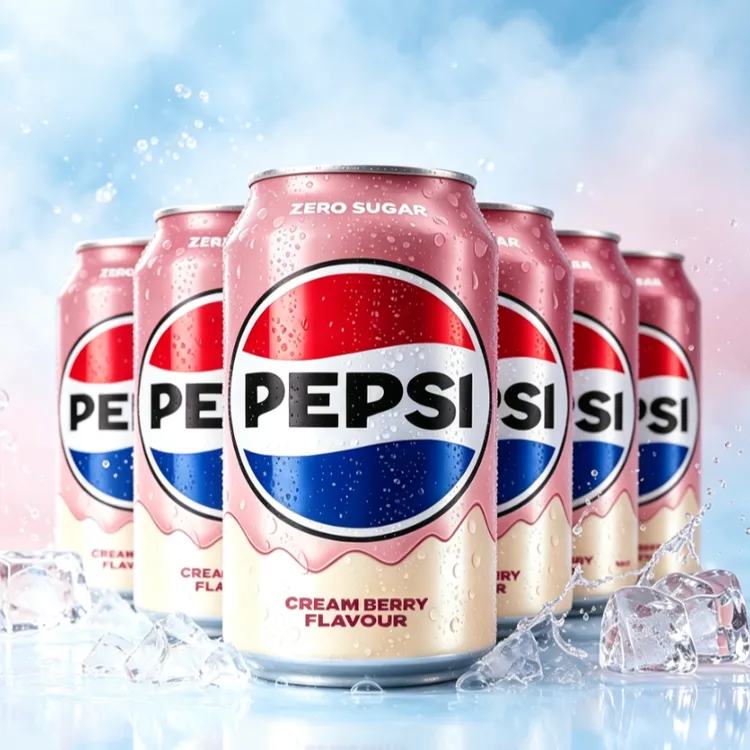 英国进口百事可乐草莓奶油味碳酸饮料330ml/罐夏季饮品