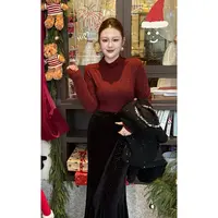 2025舒适简约百搭亮闪打底上衣半裙套装“随意搭配”