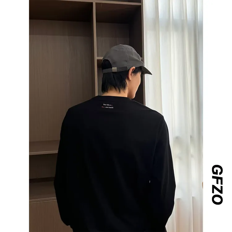 G501基础款长袖T恤男士休闲百搭索罗娜打底衫正肩圆领体恤衫