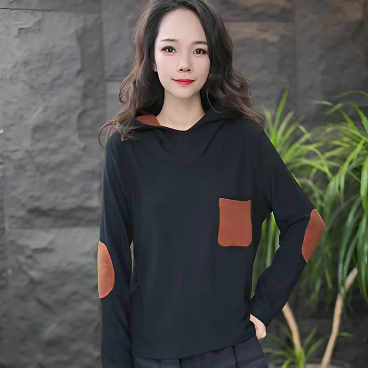 JJ拼接极简风宽松型口袋抽褶T恤薄款速干套头百搭大码运动健身